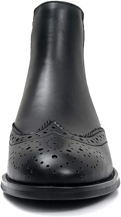 Women's Brogue Leather Chelsea Boots
