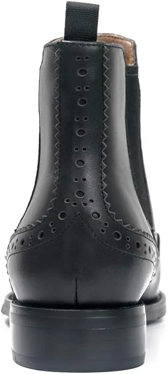 Women's Brogue Leather Chelsea Boots