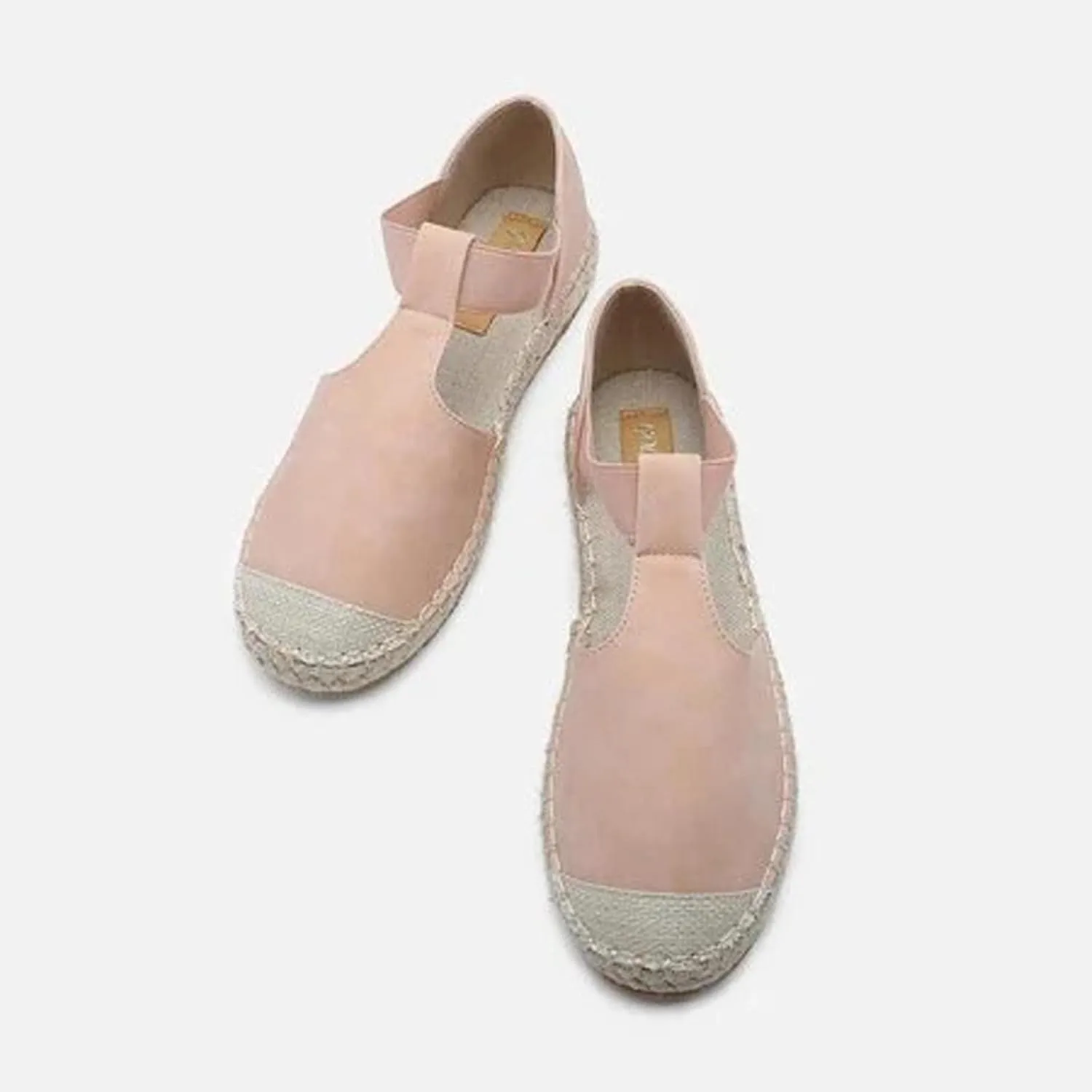 Women's Casual Espadrille Sandals with Closed Toe Vintage Flats Sandal Comfy Walking Jute Sole Summer Footwear