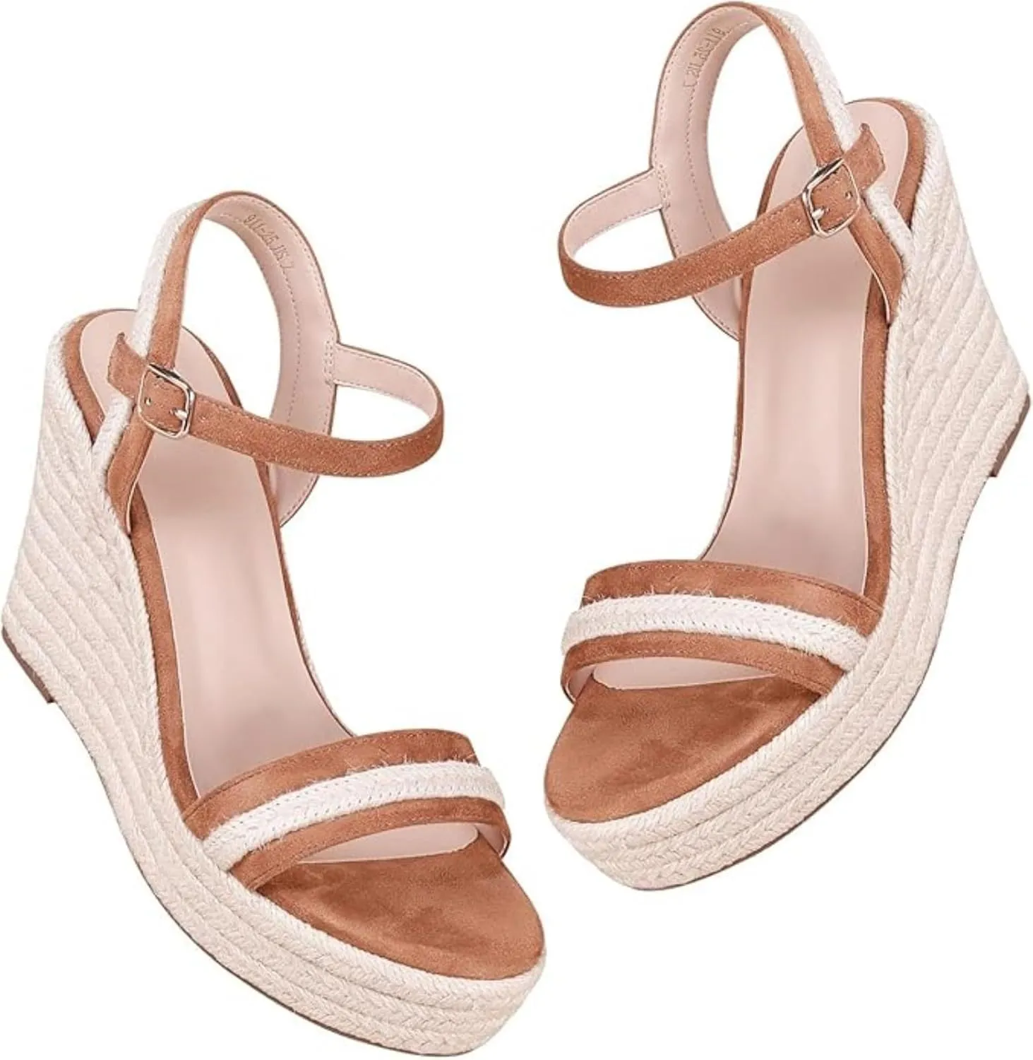 Women's Classic Summer Platform Dress Sandals Wedge Ankle Strap Round Open Toe Sandals Comfy Sloping High Heels for Women Casual Beach