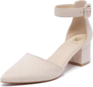 Women's Closed Toe Heel Pumps Low Chunky Block Comfortable Dress Work Shoes