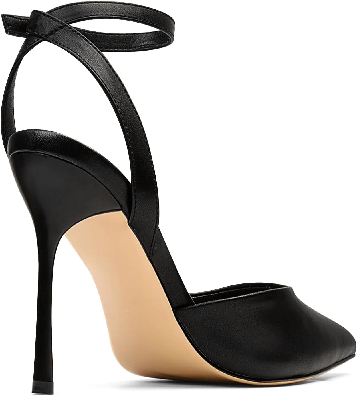 Women's Closed Toe Heeled Sandals Ankle Buckle Strap Mesh Shoes Funky Cowhide Pointed Dresses
