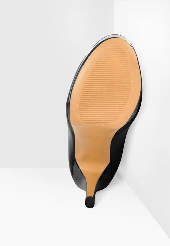 Women's Double Platform Round Closed Toe Stiletto High Heel Pumps