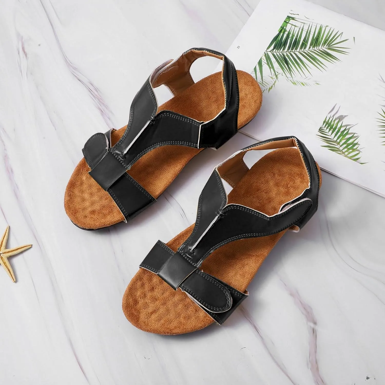 Womens Dressy Wedge Sandals Open Toe Casual Summer Shoes Arch Support Orthopedic Flip Flops Comfortable Walking Platform Ankle Strap