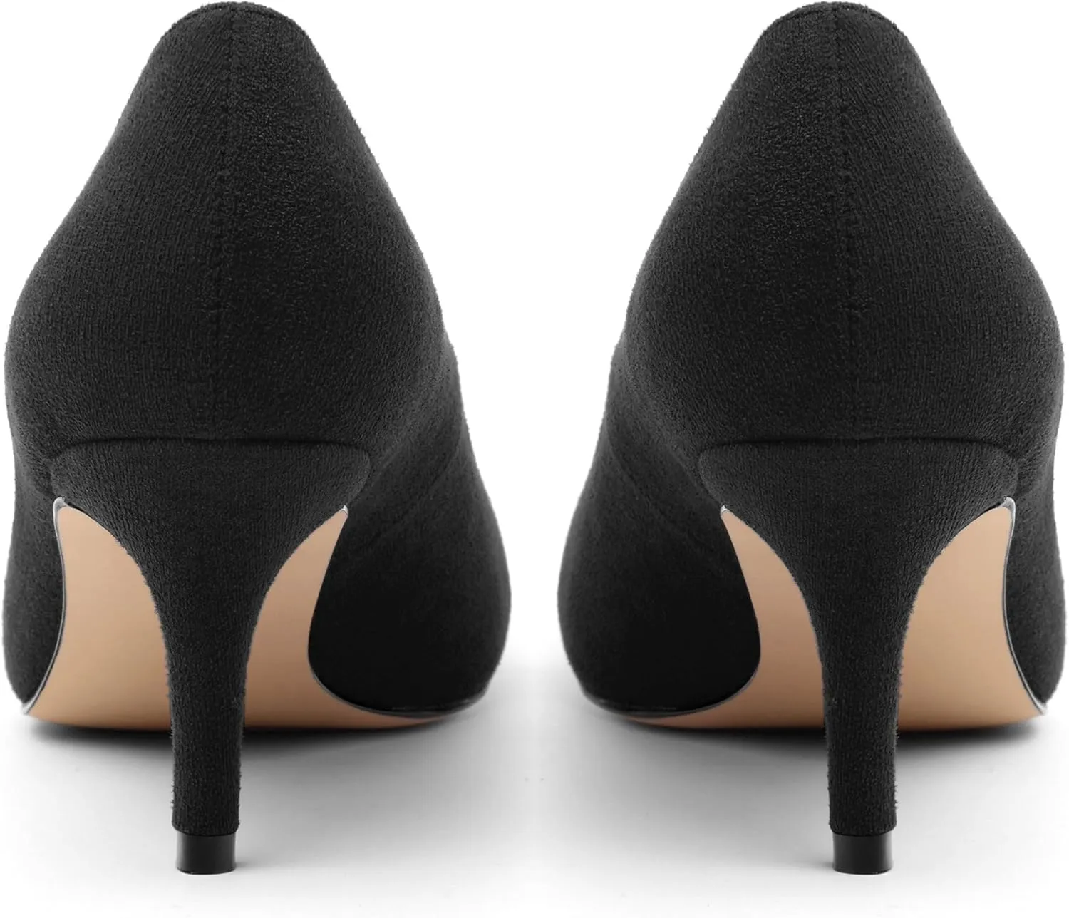 Womens Elegant Pumps, Pointed Toe Heels for Women, Kitten Heel Wedding Shoes, Slip on, Square Buckle, Solid Color, Sexy Stilettos for Ladies 2.5in