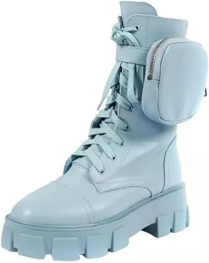 Women's Goth Combat Punk Boots Platform Chunky Lug Sole Short Boots Lace Up Round Toe Zipper Buckle Casual Flat Chelsea Booties