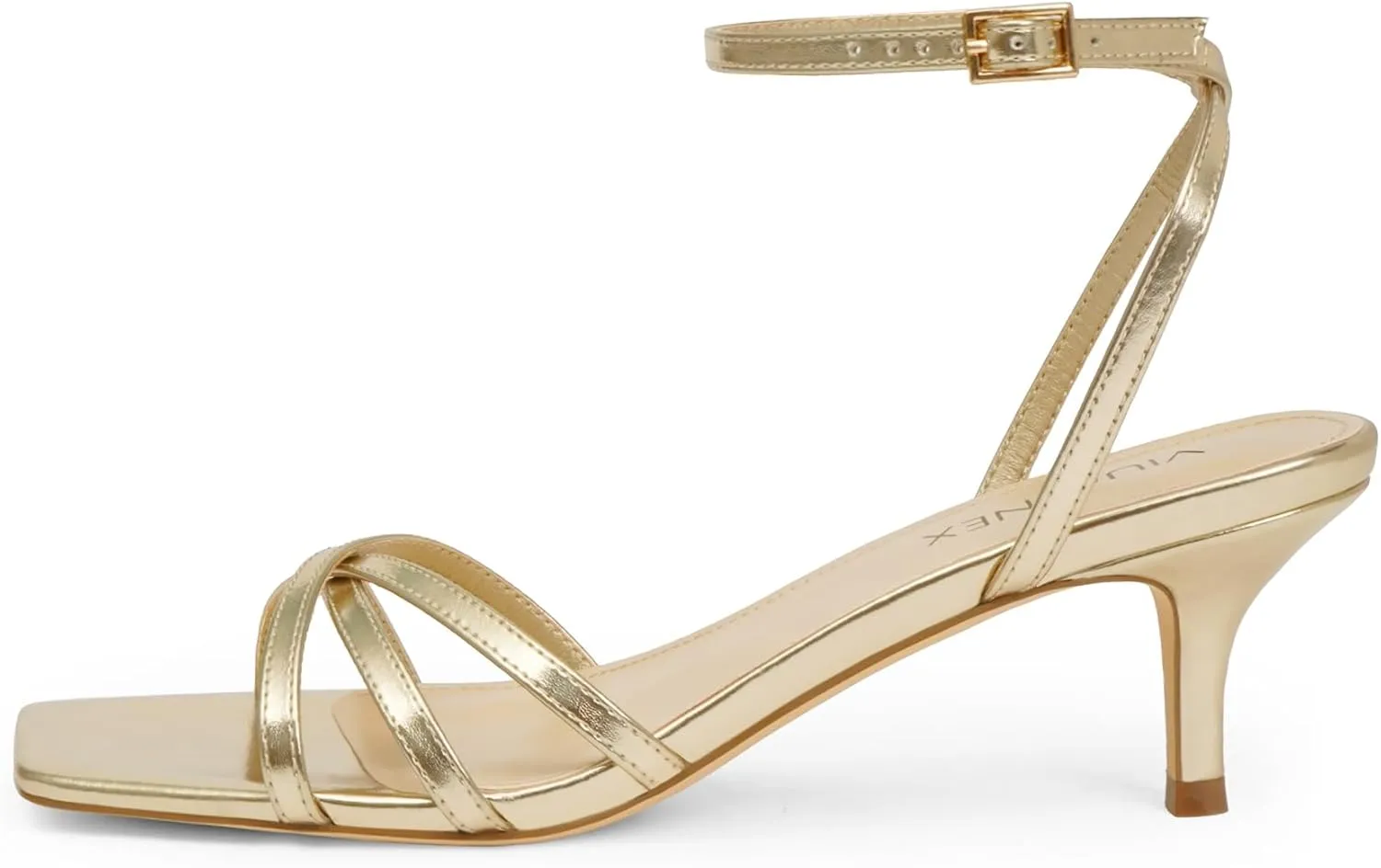 Women's Heeled Sandals Strappy Heels Low Kitten Stilettos Heels Square Open Toe Ankle Strap Dressy Sandals for Women Comfortable Summer High Heels