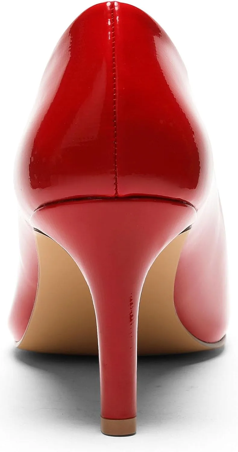 Women's Heels Closed Pointed Toe Pumps Stiletto High Heels Comfortable Wedding Party Dress Shoes 3-Inch