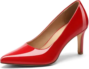 Women's Heels Closed Pointed Toe Pumps Stiletto High Heels Comfortable Wedding Party Dress Shoes 3-Inch
