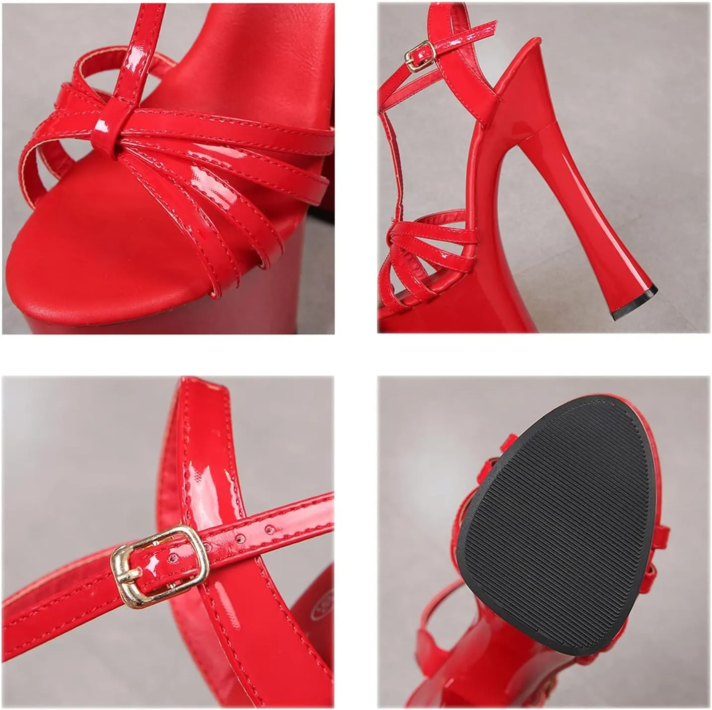 Women's High Heel Sandals Chunky Heel Fish Mouth Platform Sandals Sexy Catwalk Nightclub Model High Heels Heel Height 17Cm/6.6In