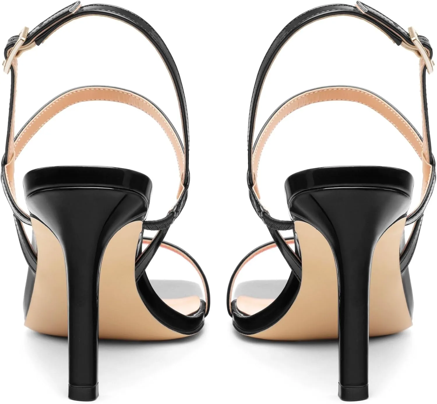 Women's High Heels Sandals, Slingback Heels Square Toe Shoes for Womens