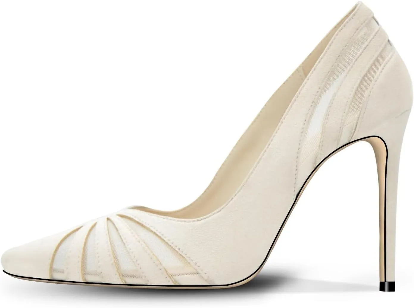 Women's Mesh Pumps Pointed Toe High Heels Closed Toe Comfortable Dress Office Work Shoes for Women