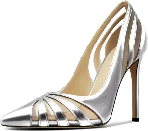 Women's Mesh Pumps Pointed Toe High Heels Closed Toe Comfortable Dress Office Work Shoes for Women