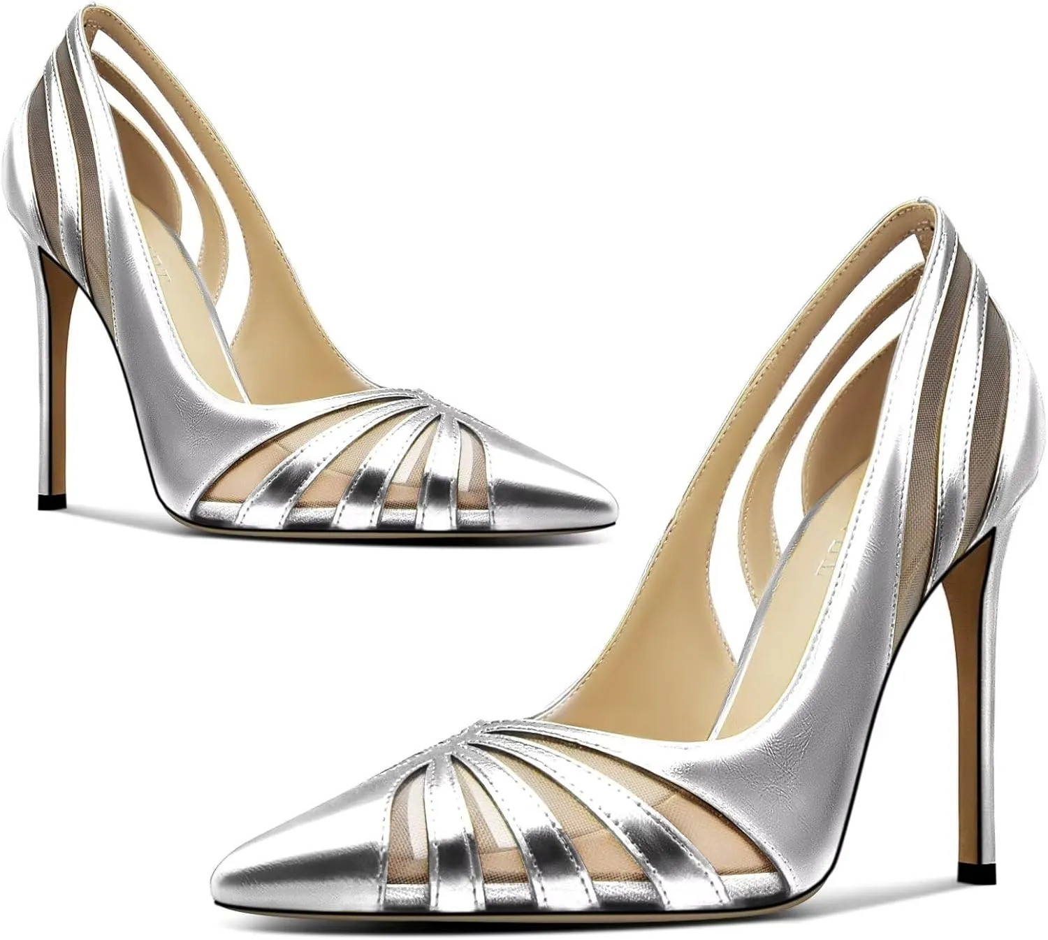 Women's Mesh Pumps Pointed Toe High Heels Closed Toe Comfortable Dress Office Work Shoes for Women
