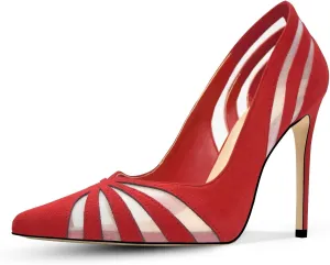 Women's Mesh Pumps Pointed Toe High Heels Closed Toe Comfortable Dress Office Work Shoes for Women