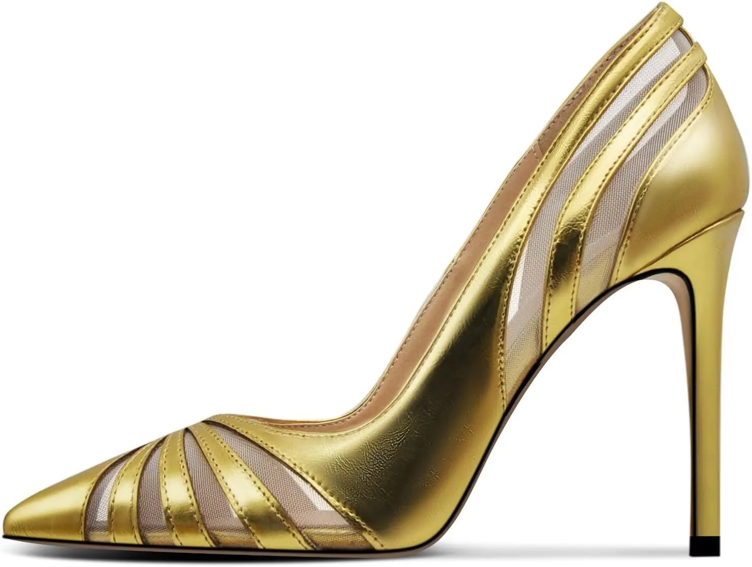 Women's Mesh Pumps Pointed Toe High Heels Closed Toe Comfortable Dress Office Work Shoes for Women