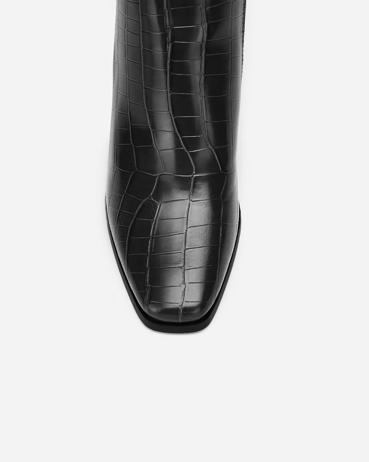 Women's Minimalist Square Toe Ankle Boots - Chunky Heel Work Booties, Office Closed Toe Shoes