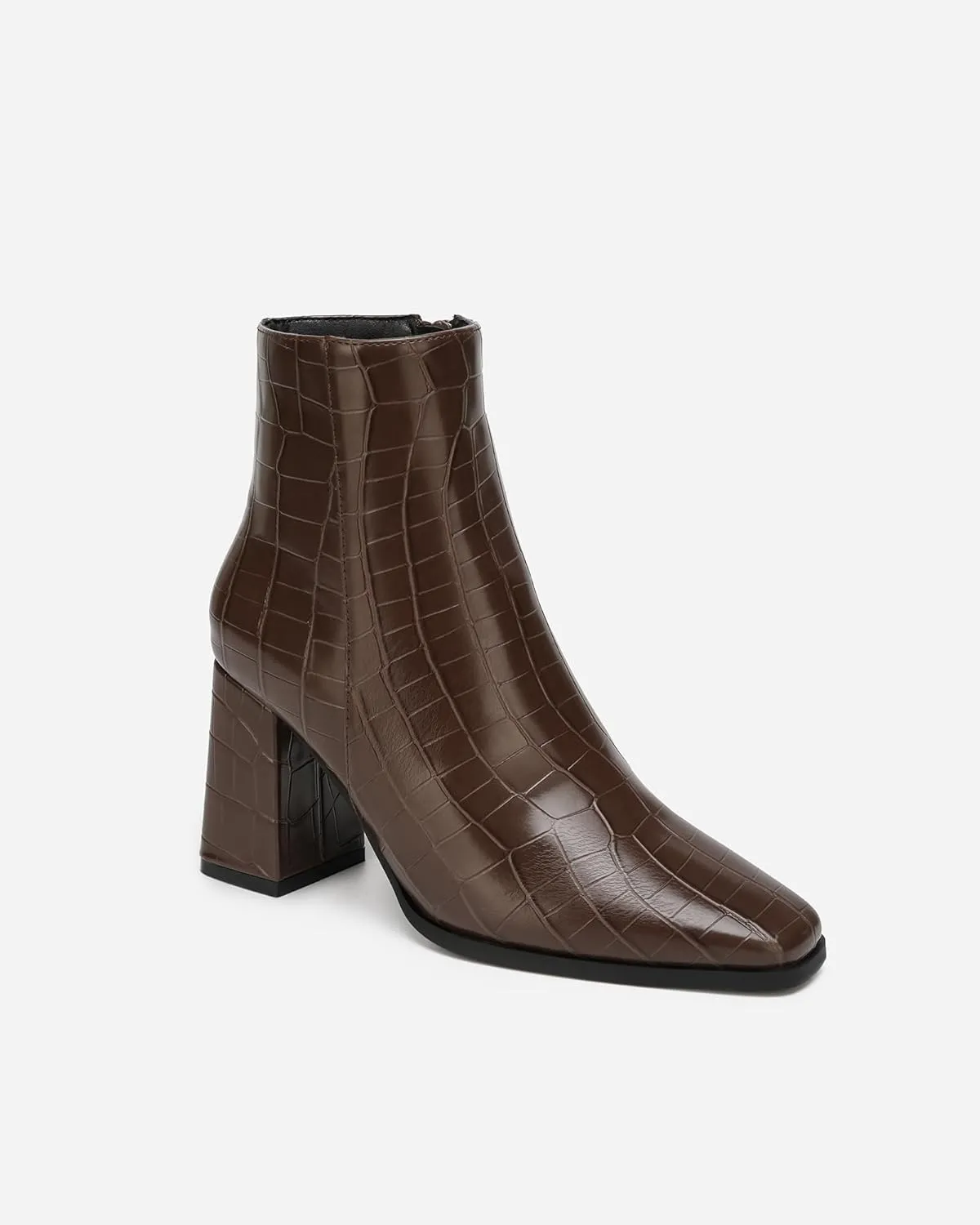 Women's Minimalist Square Toe Ankle Boots for work wedding