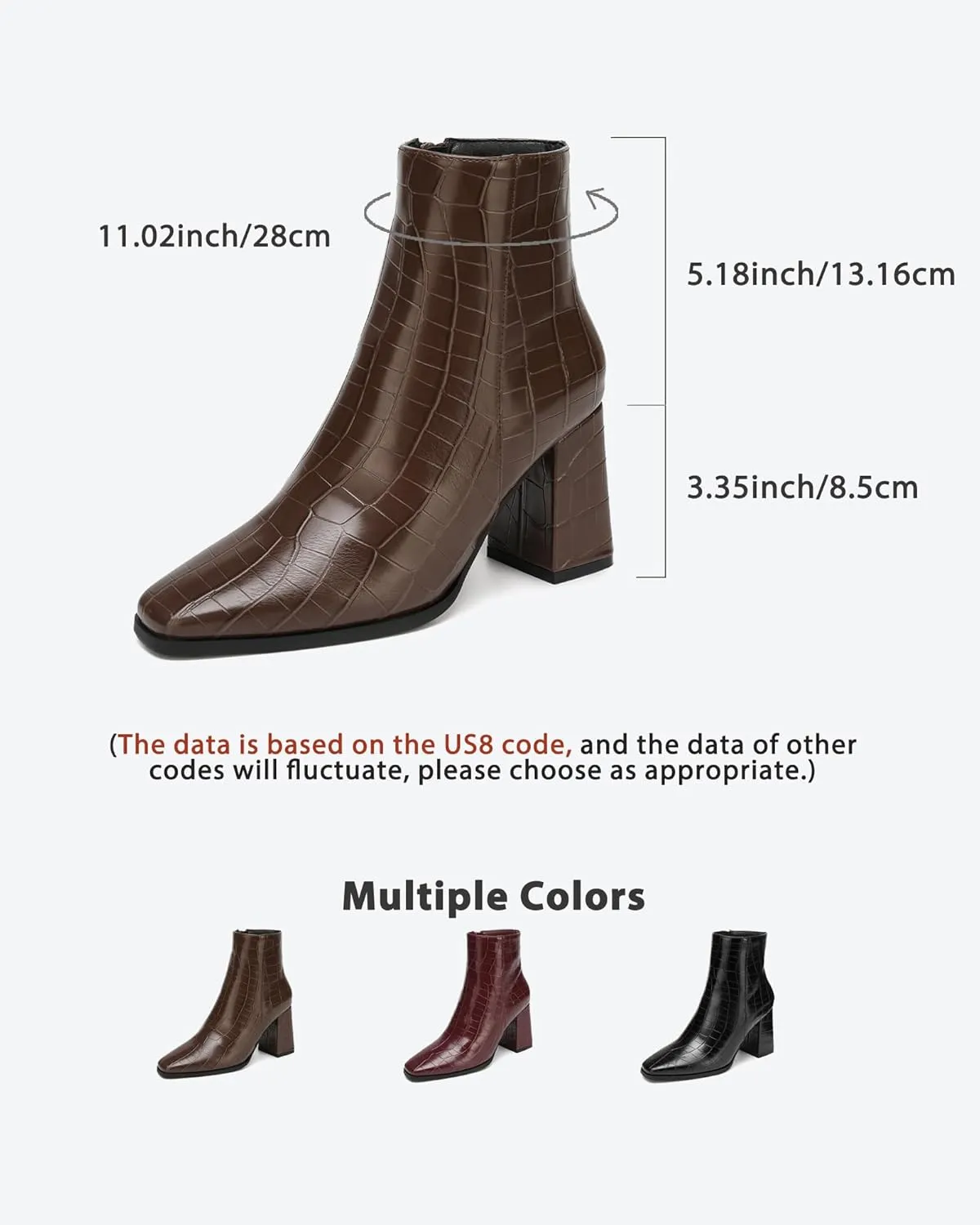 Women's Minimalist Square Toe Ankle Boots for work wedding