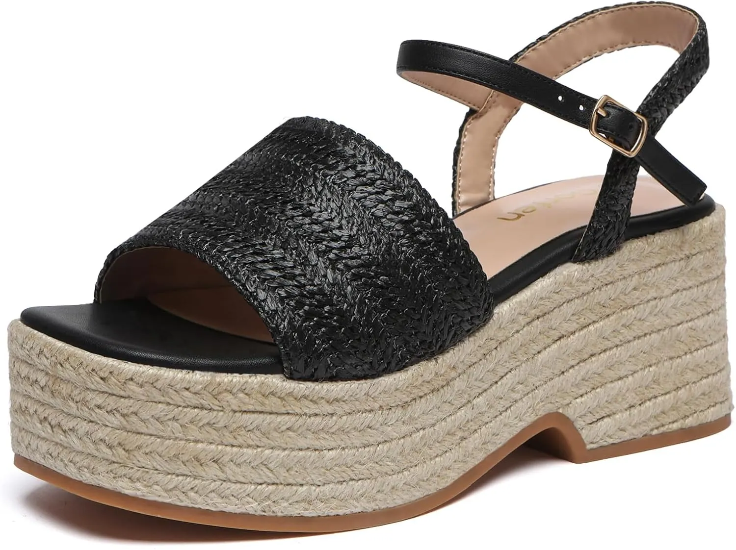 Women's Platform Espadrille Wedge Sandals Arch Support Ankle Strap Open Toe Casual Sandal