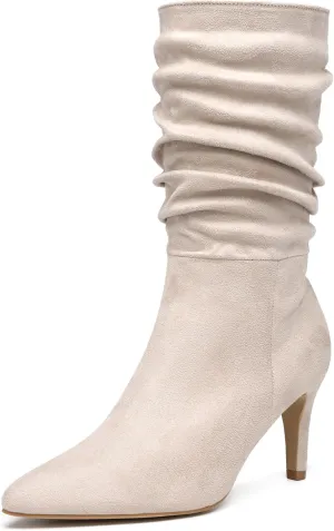 Women's Pointed Toe Ankle Boots, Stiletto Heel, Dress Booties for Office and Party Wear