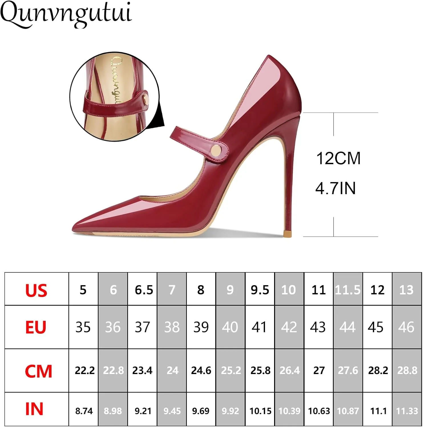 Womens Pointed-Toe Bag-Toe Ankle Strap 4.7 in High Heels Pumps Party Nightclub Wedding Daily Wild Shoes