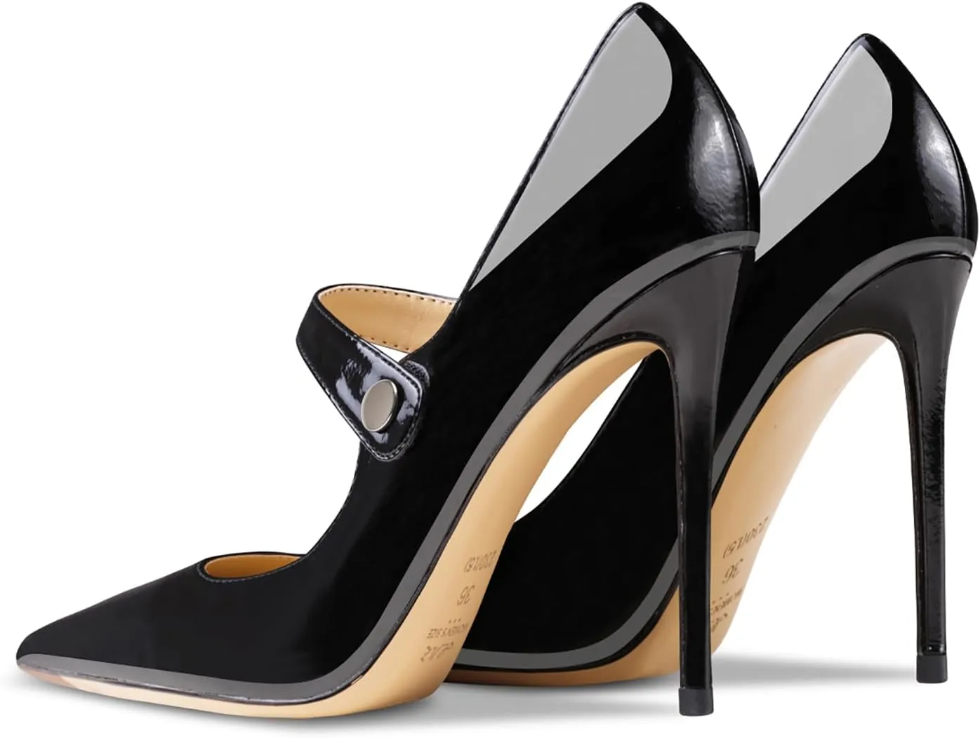 Womens Pointed-Toe Bag-Toe Ankle Strap 4.7 in High Heels Pumps Party Nightclub Wedding Daily Wild Shoes