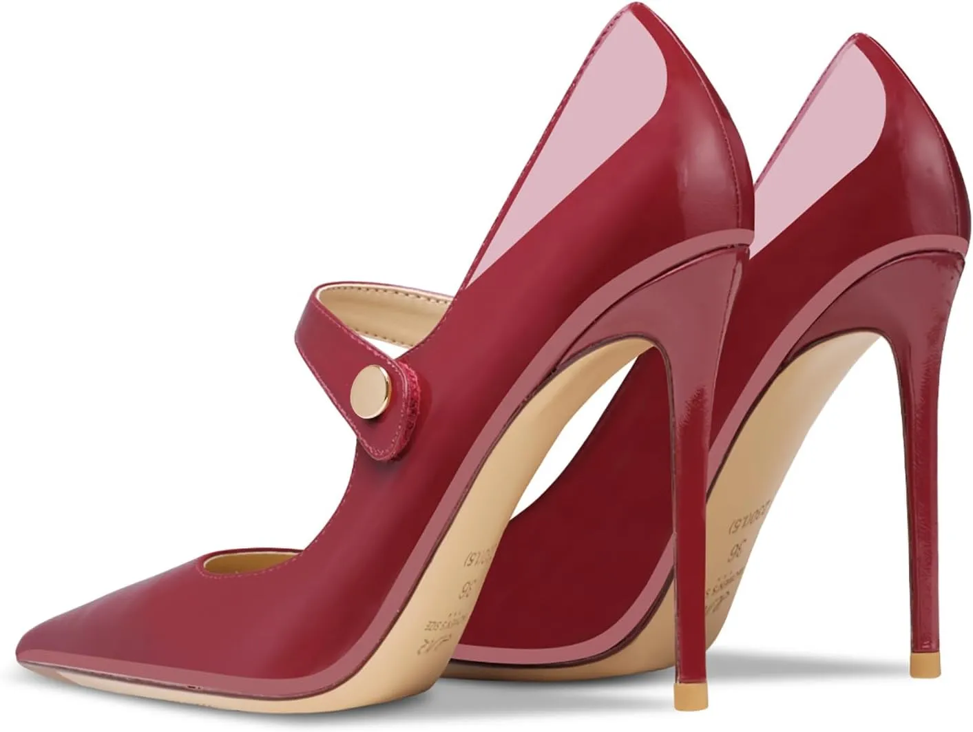 Womens Pointed-Toe Bag-Toe Ankle Strap 4.7 in High Heels Pumps Party Nightclub Wedding Daily Wild Shoes