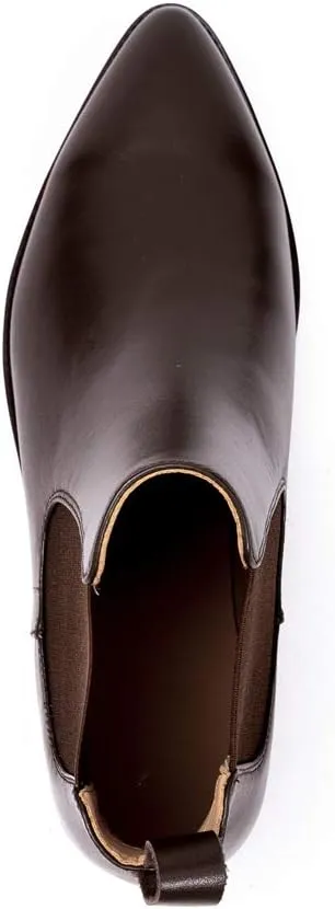 Women's Pointed Toe Leather Chelsea Boots
