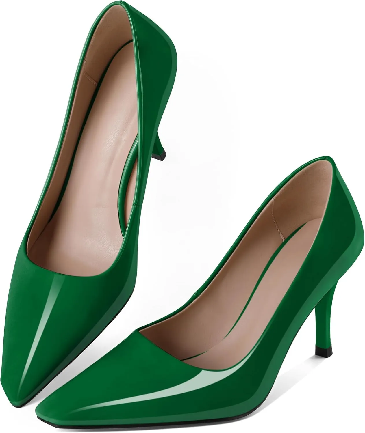 Women's Pumps Closed Toe High Heels Dress Square Toe Pumps Elegant Sexy 3.5 Inch Dressy Shoes