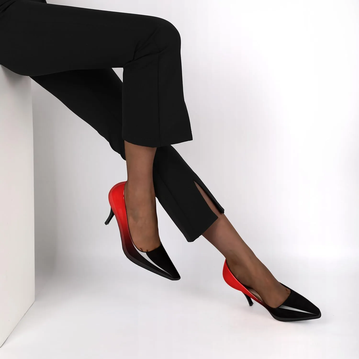 Women's Pumps Closed Toe High Heels Dress Square Toe Pumps Elegant Sexy 3.5 Inch Dressy Shoes