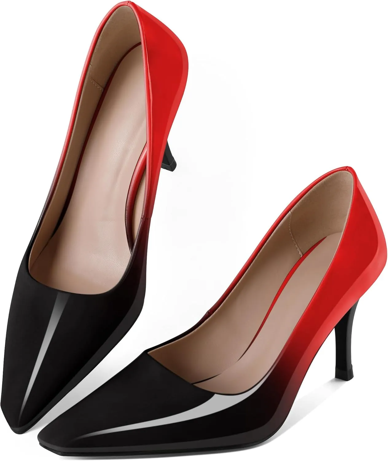 Women's Pumps Closed Toe High Heels Dress Square Toe Pumps Elegant Sexy 3.5 Inch Dressy Shoes