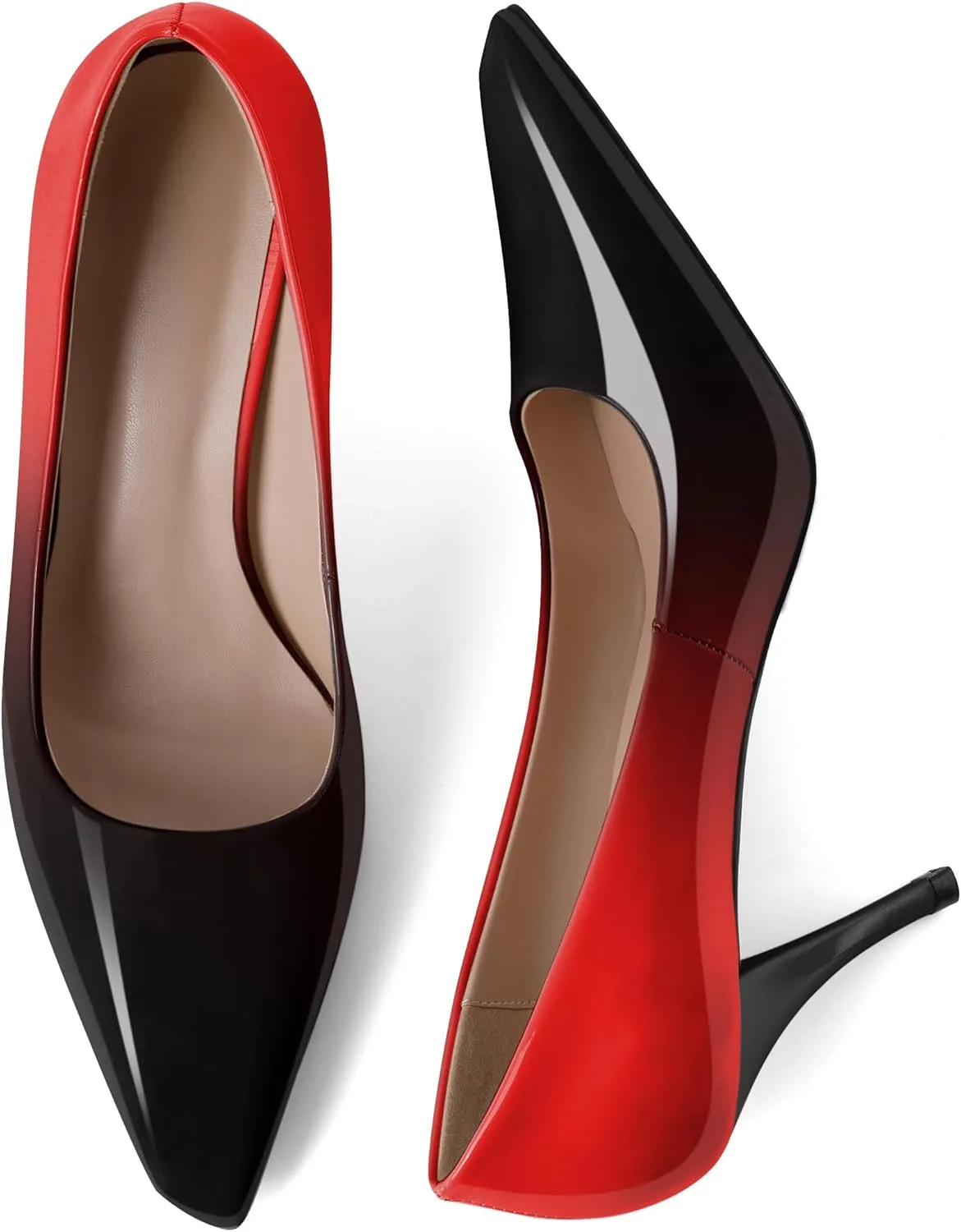Women's Pumps Closed Toe High Heels Dress Square Toe Pumps Elegant Sexy 3.5 Inch Dressy Shoes