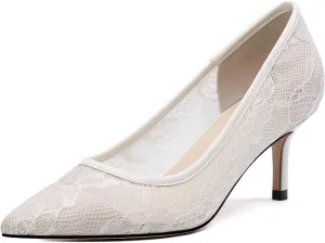 Women's Pumps, Pointed Closed Toe Black Gold Kitten Heels for Women, Comfortable 2 Inch Mid Heel Women's Dress Shoes