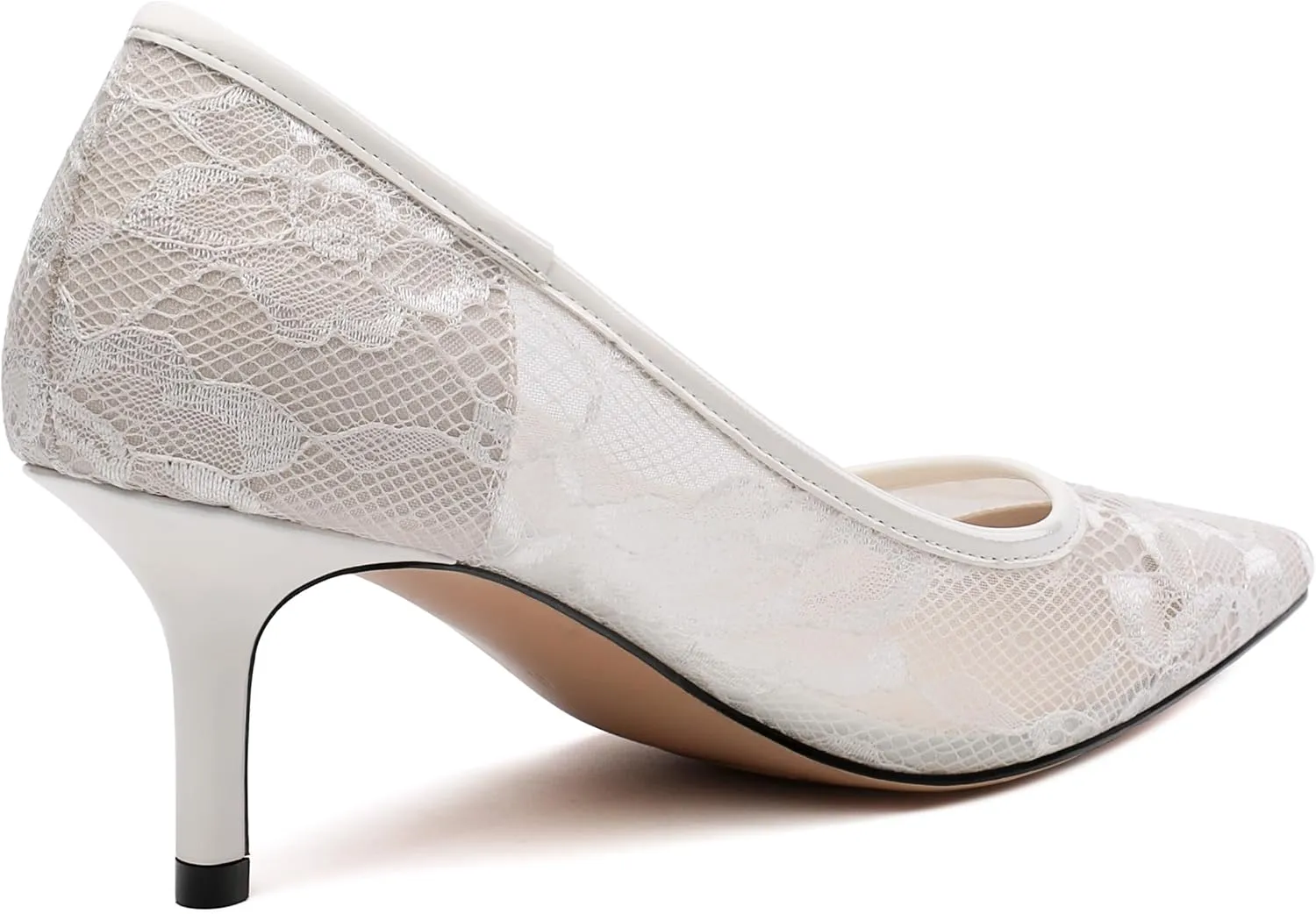 Women's Pumps, Pointed Closed Toe Black Gold Kitten Heels for Women, Comfortable 2 Inch Mid Heel Women's Dress Shoes