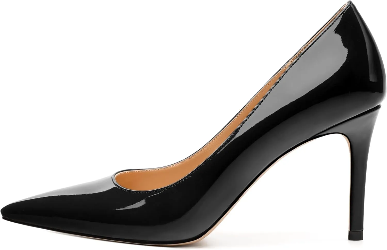 Women's Pumps, Pointed Toe Slip On High Heels, Fashion Solid Patent High Heel Shoes for Women