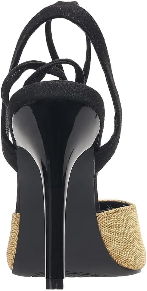 Women's Pumps Strappy High Heels Lace Up Stiletto Pointed Closed Toe Party Wedding Dress Shoes