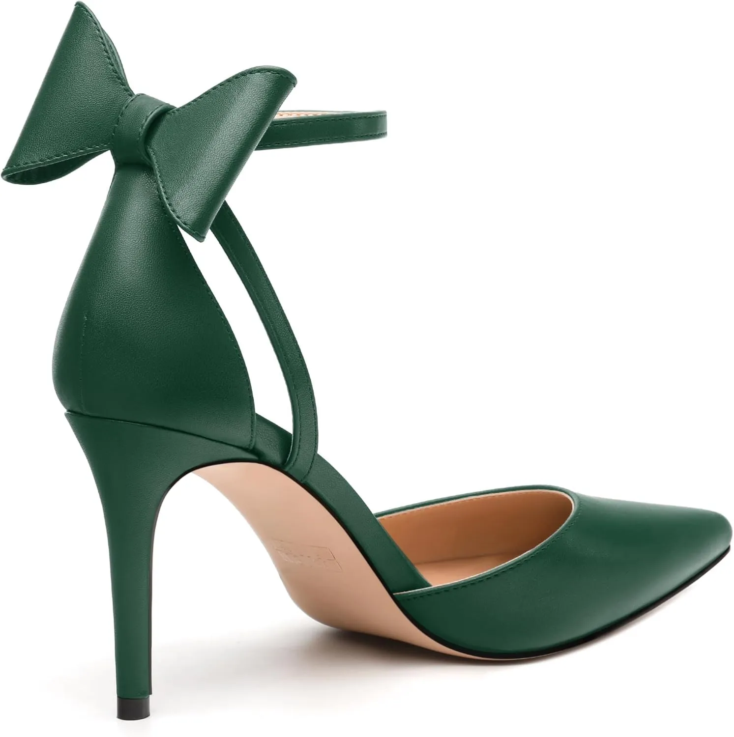 Women's Pumps with Bow, Sexy Closed Toe Heels with Bows On The Back, Fashion Dressy Bowtie Ankle Strap High Heels