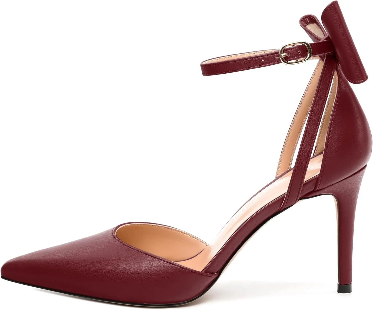 Women's Pumps with Bow, Sexy Closed Toe Heels with Bows On The Back, Fashion Dressy Bowtie Ankle Strap High Heels