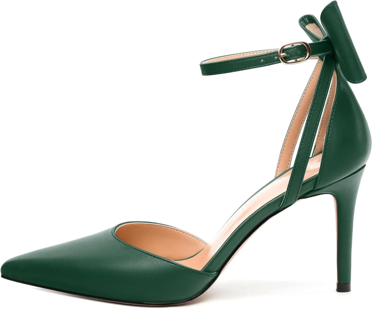 Women's Pumps with Bow, Sexy Closed Toe Heels with Bows On The Back, Fashion Dressy Bowtie Ankle Strap High Heels