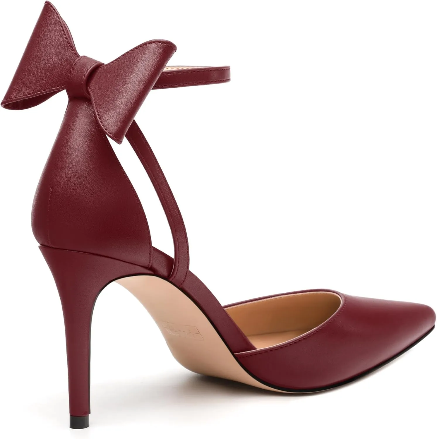 Women's Pumps with Bow, Sexy Closed Toe Heels with Bows On The Back, Fashion Dressy Bowtie Ankle Strap High Heels