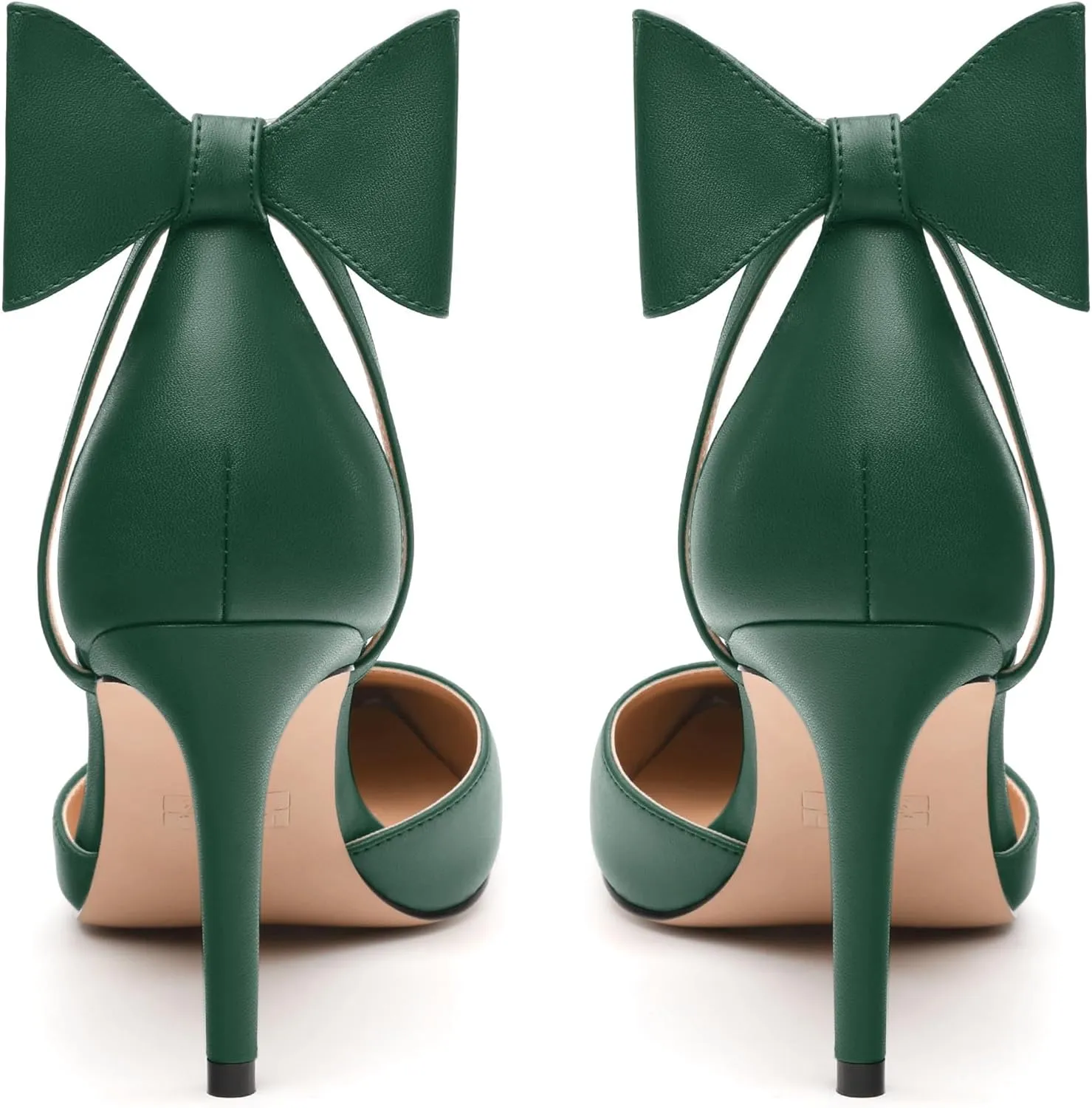 Women's Pumps with Bow, Sexy Closed Toe Heels with Bows On The Back, Fashion Dressy Bowtie Ankle Strap High Heels
