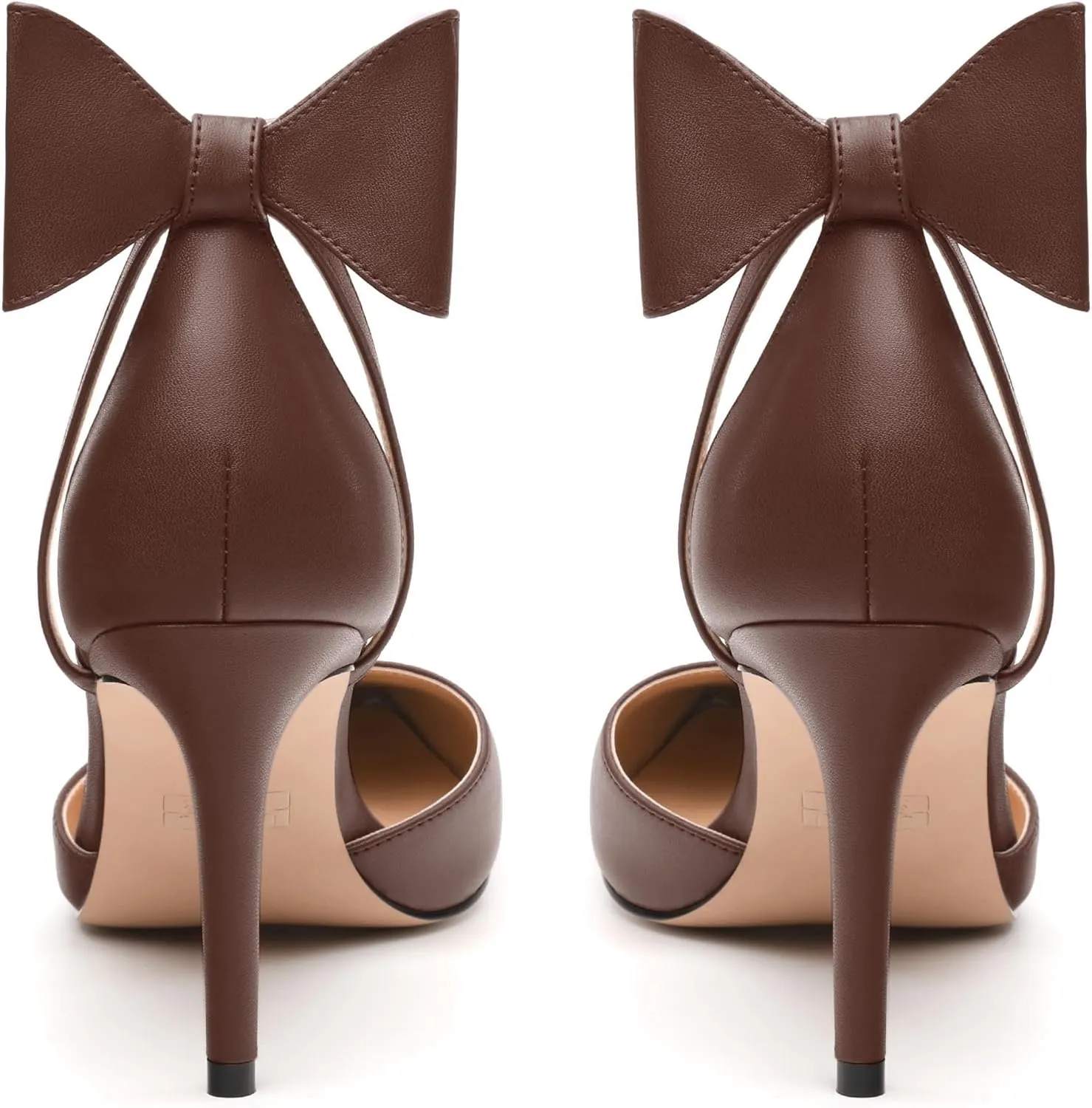 Women's Pumps with Bow, Sexy Closed Toe Heels with Bows On The Back, Fashion Dressy Bowtie Ankle Strap High Heels