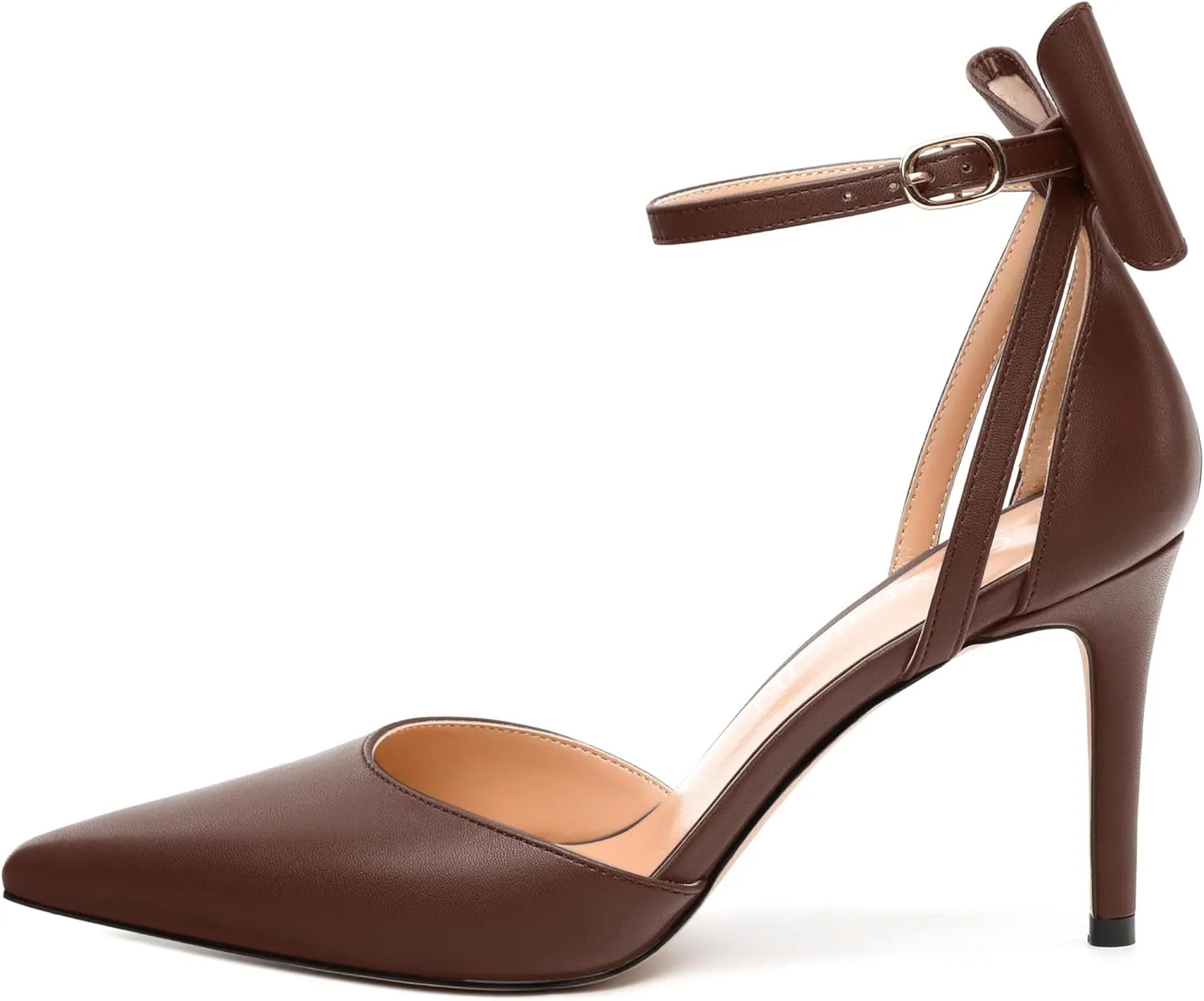 Women's Pumps with Bow, Sexy Closed Toe Heels with Bows On The Back, Fashion Dressy Bowtie Ankle Strap High Heels