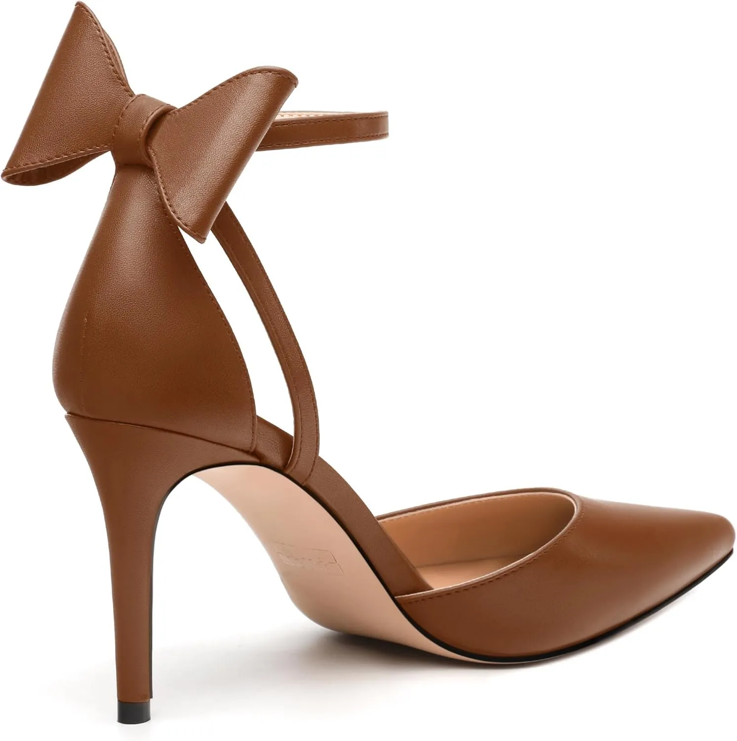 Women's Pumps with Bow, Sexy Closed Toe Heels with Bows On The Back, Fashion Dressy Bowtie Ankle Strap High Heels