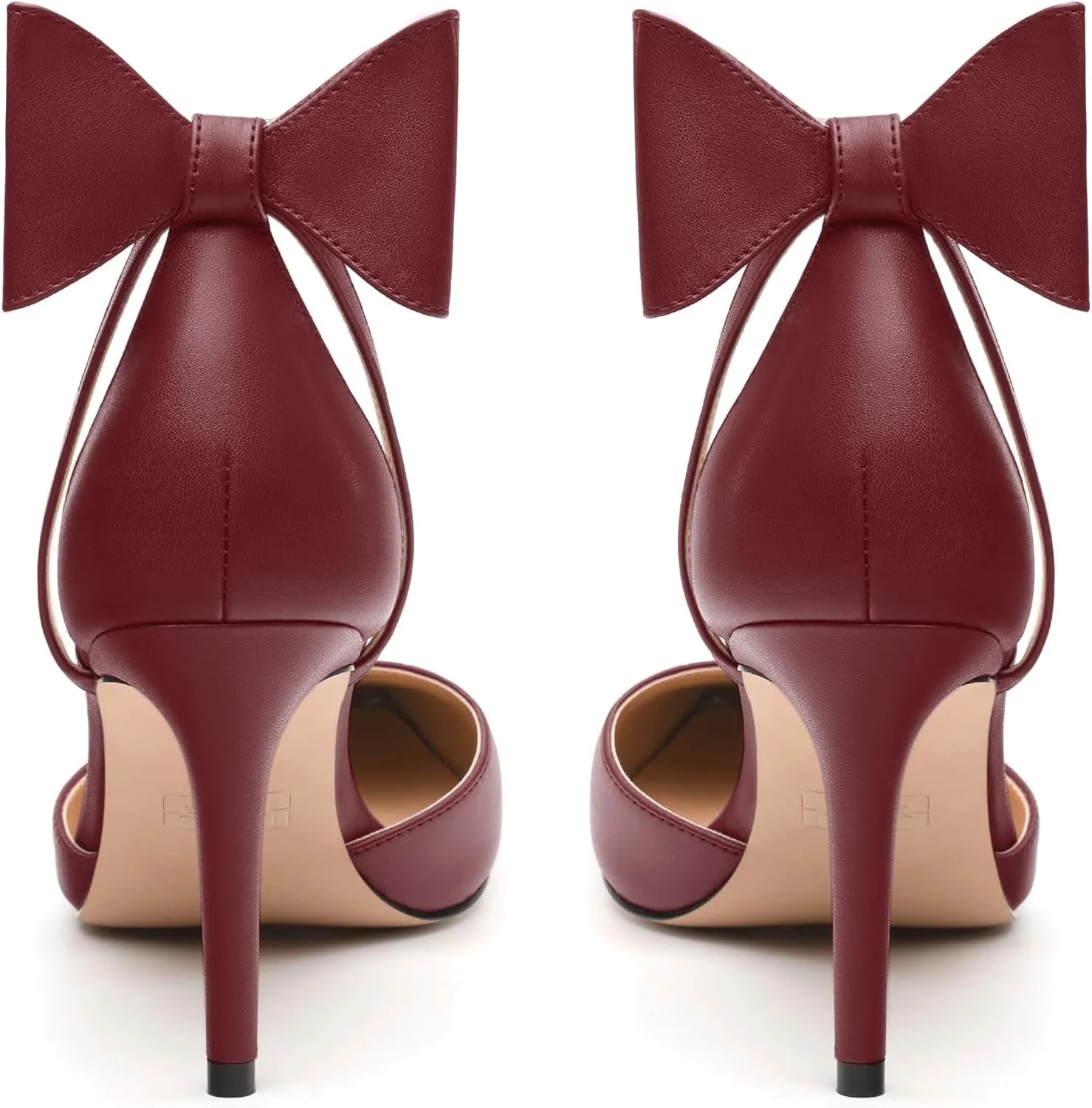 Women's Pumps with Bow, Sexy Closed Toe Heels with Bows On The Back, Fashion Dressy Bowtie Ankle Strap High Heels