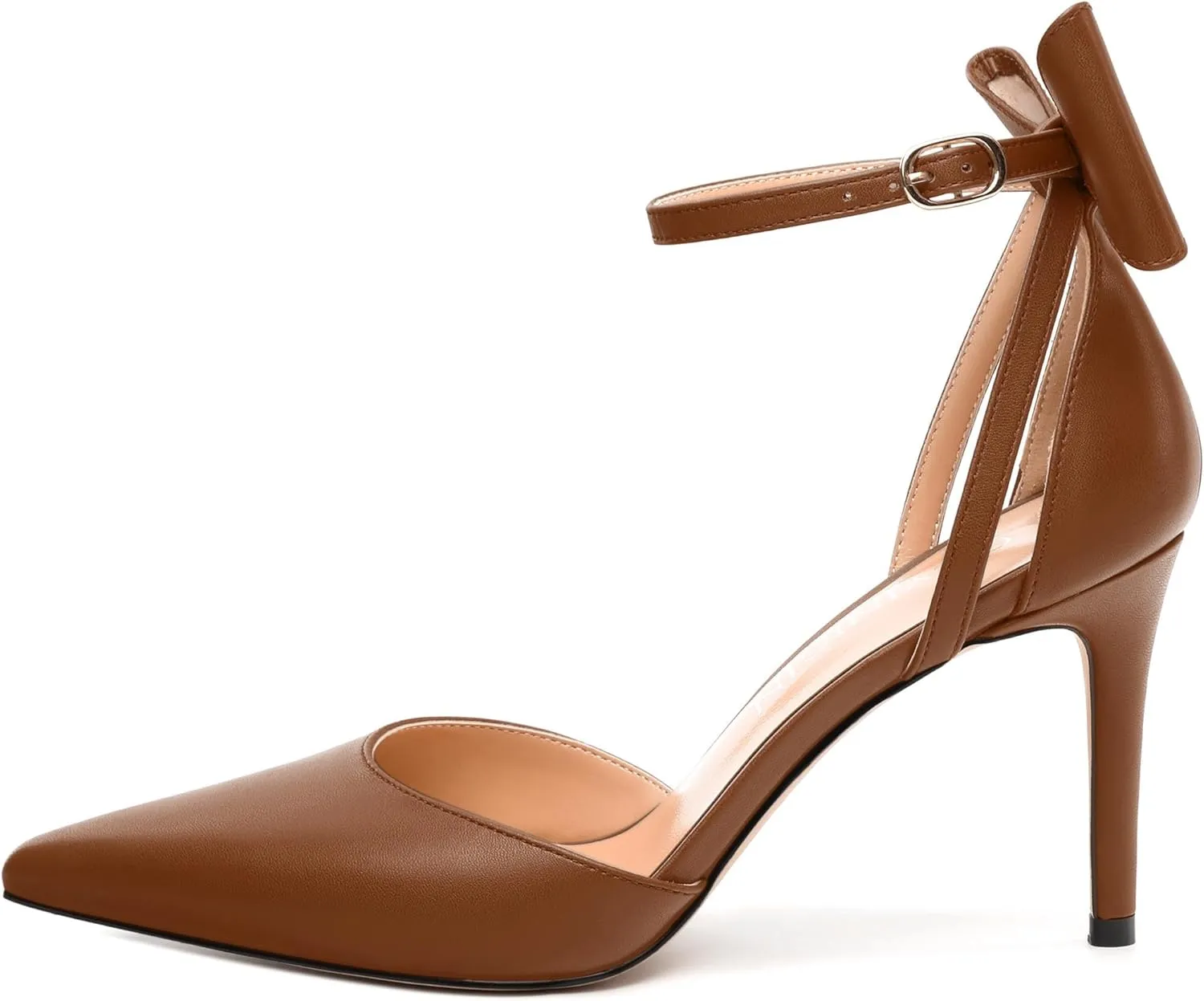 Women's Pumps with Bow, Sexy Closed Toe Heels with Bows On The Back, Fashion Dressy Bowtie Ankle Strap High Heels