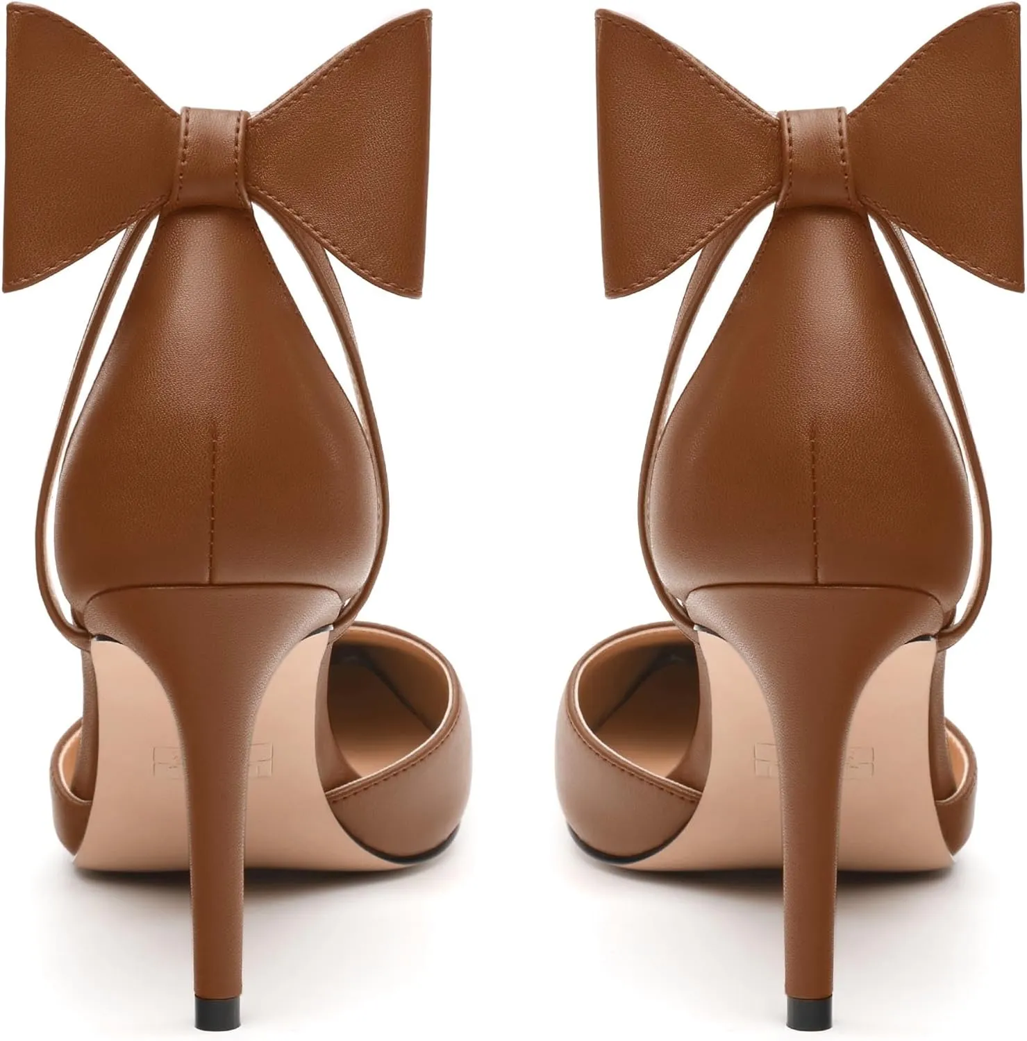 Women's Pumps with Bow, Sexy Closed Toe Heels with Bows On The Back, Fashion Dressy Bowtie Ankle Strap High Heels