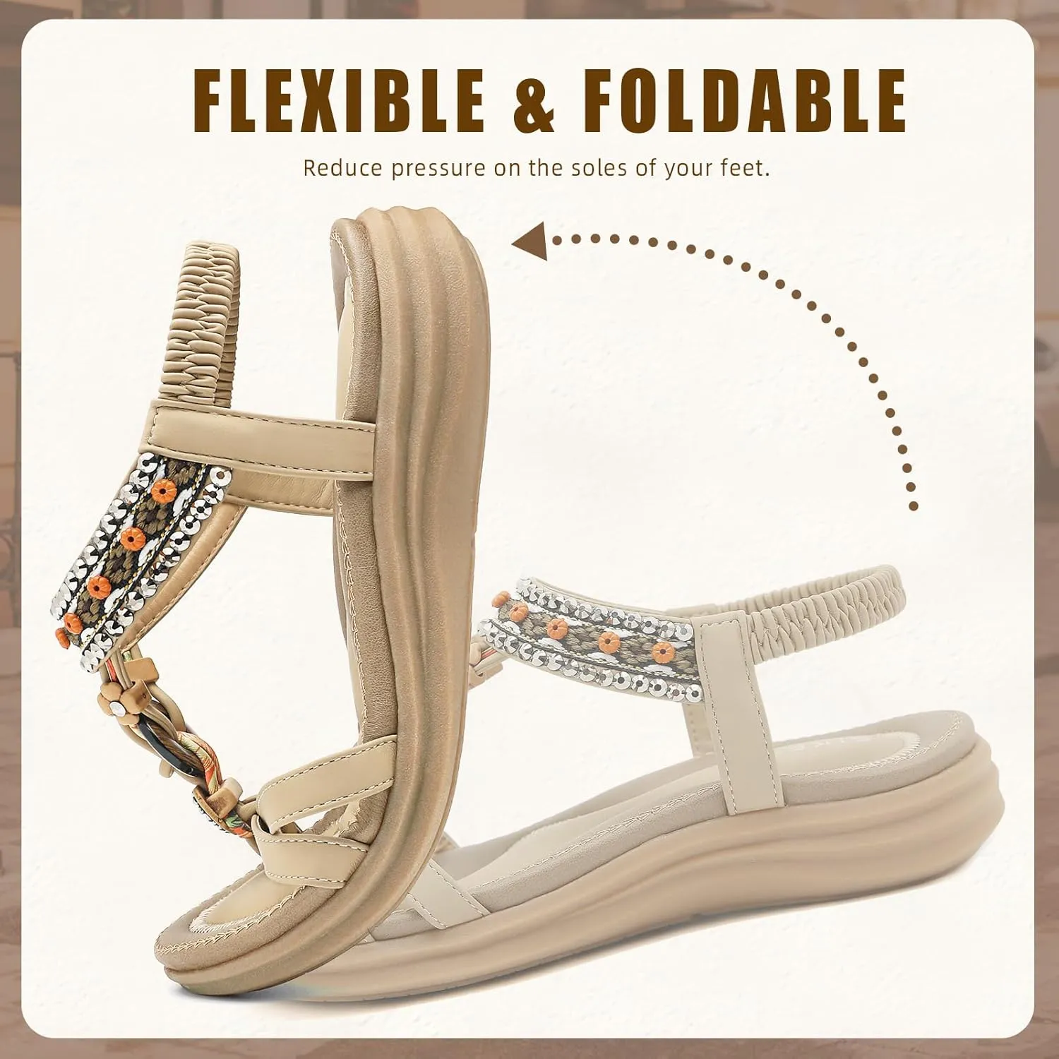 Womens Sandals Comfortable Dressy with Elastic Ankle Strap