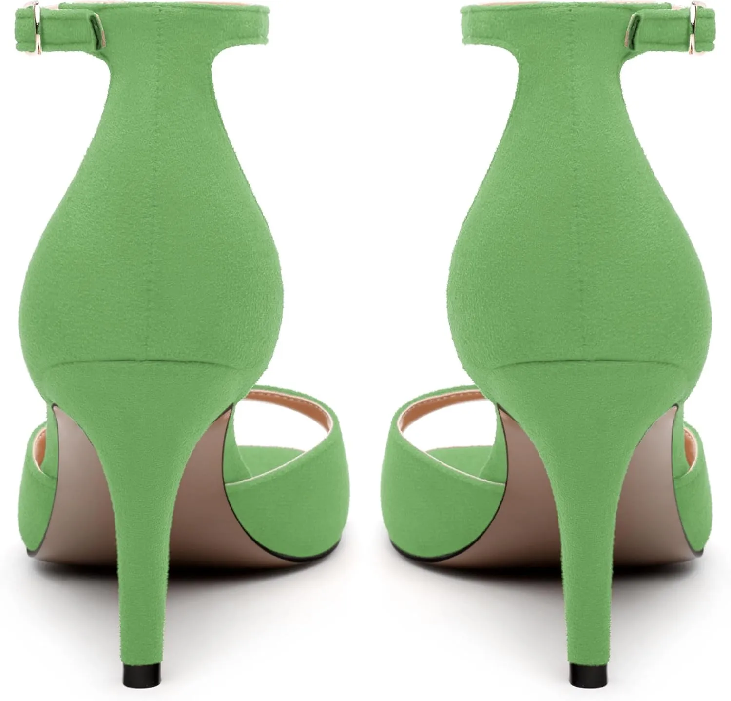 Women's Sandals, High Stilettos Open Square Toe, Ankle Strap Solid Fashion Dress Shoes, Wedding Party Working Heeled Sandals